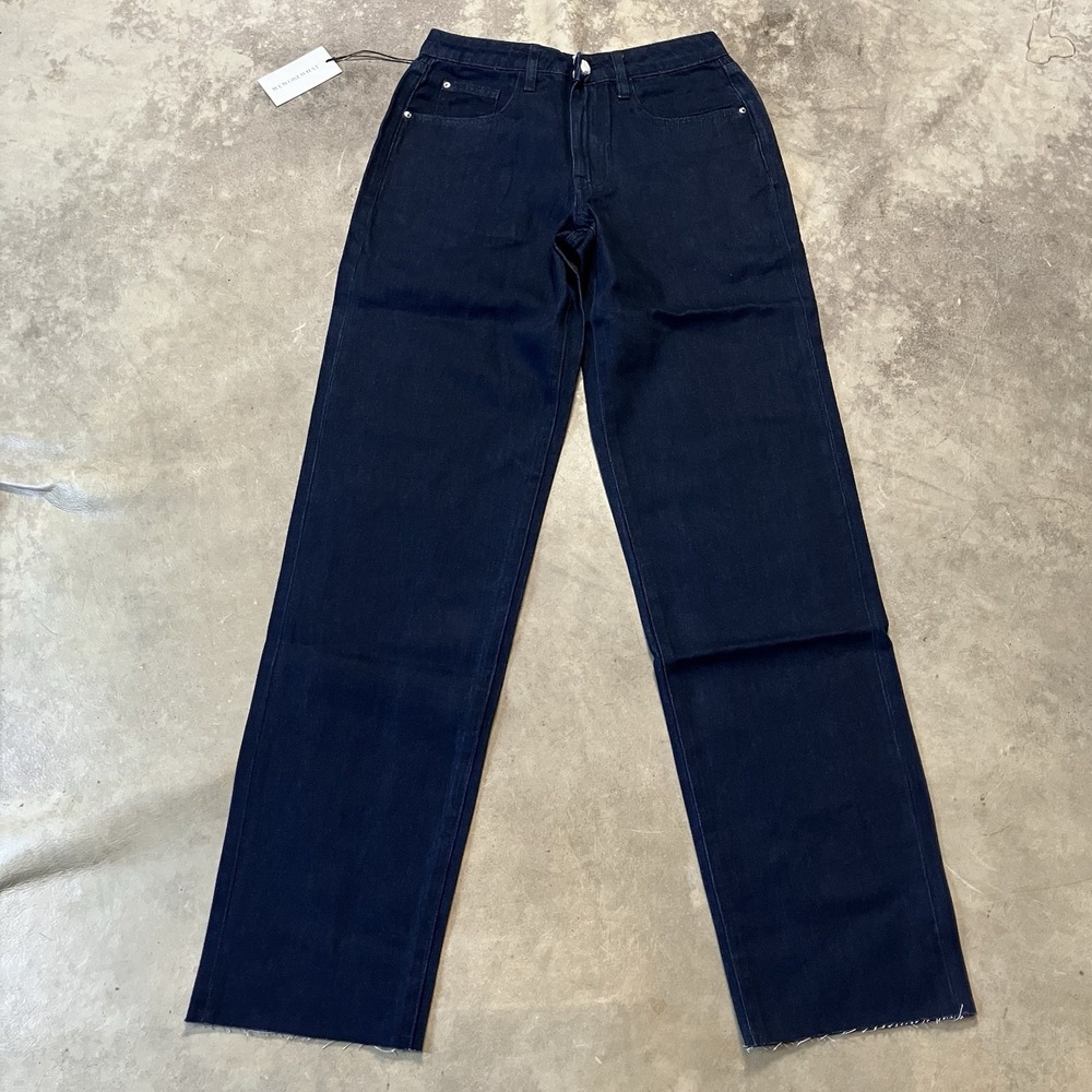 We Wore What Revolve Jeans‎ Womens Size 24 Low Rise Dad Indigo Raw Denim